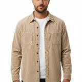 Jaqueta Masculina Casual de Veludo Leve Manga Longa