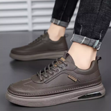 Tênis de Couro Masculino Impermeável Solado de Borracha Conforto