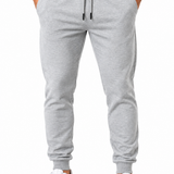 Calça Masculina Moletom Slim com Bolso e Cordão