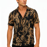 Camisa Masculina Manga Curta 100% Viscose Estampada