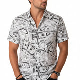 Camisa Masculina Manga Curta de Viscose Dólar