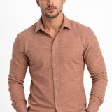 Camisa Social Masculina Manga Longa Texturizada