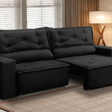 Sofá Retrátil e Reclinável 3 lugares com Molas 1,80m Livia Suede Adonai Estofados