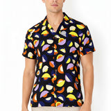 Camisa Masculina Manga Curta Viscose Estampada