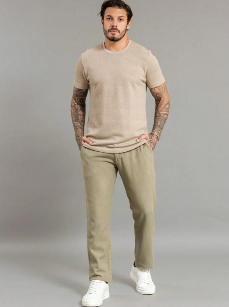 Calça Esporte Fino Masculina Casual Com Linho