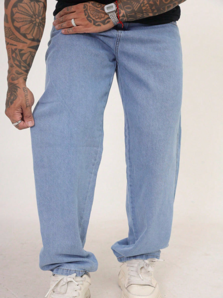 Calça Jeans Larga Masculino Oversize Sem Elastano