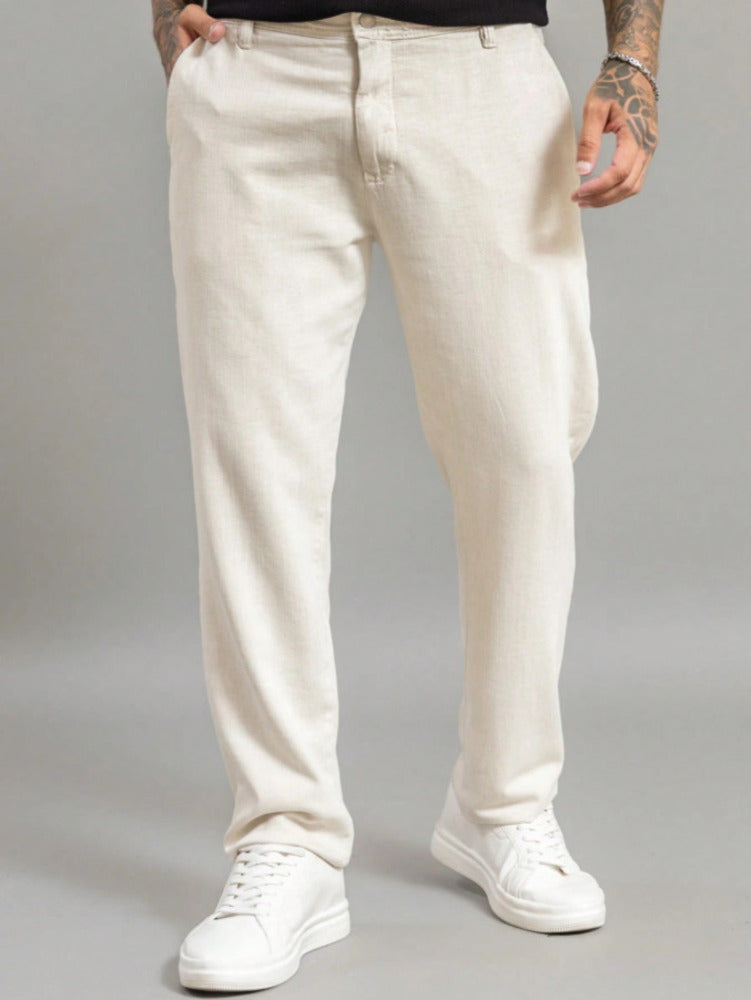 Calça Esporte Fino Masculina Casual Com Linho