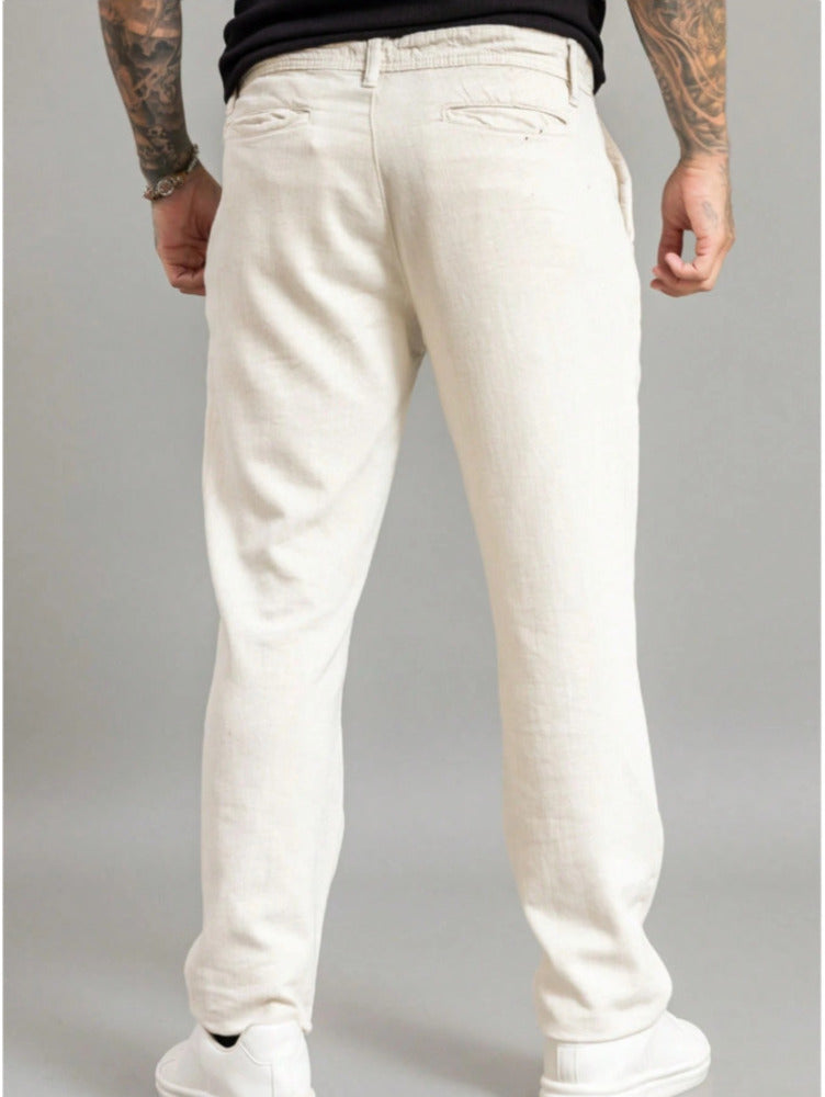 Calça Esporte Fino Masculina Casual Com Linho