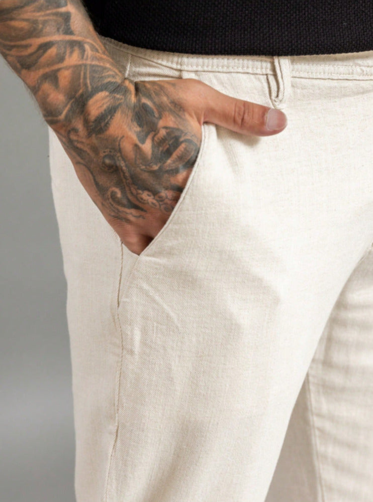 Calça Esporte Fino Masculina Casual Com Linho