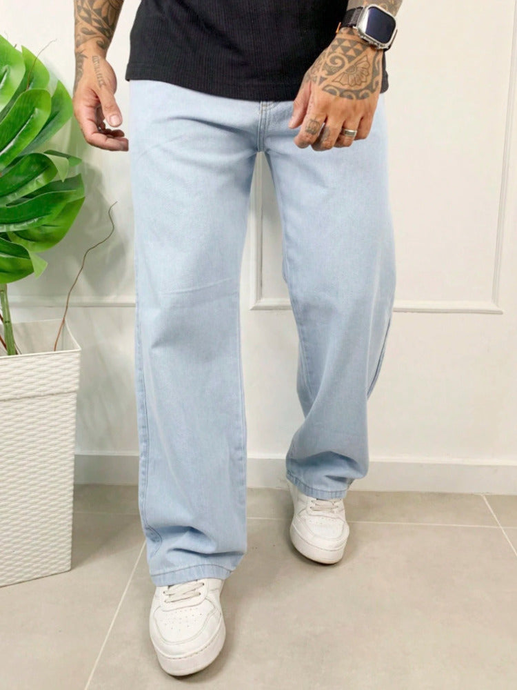 Calça Jeans Larga Masculino Oversize Sem Elastano