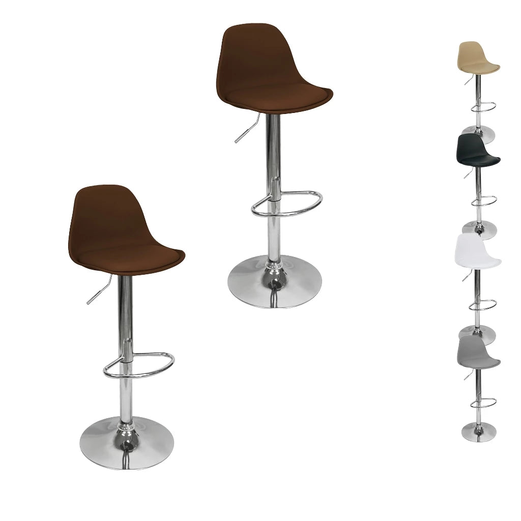 Kit 2 Banquetas Giratória Regulável Base Giratória Cromada