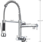 Torneira de Parede Gourmet Inox 360° Jato Duplo Monocomando