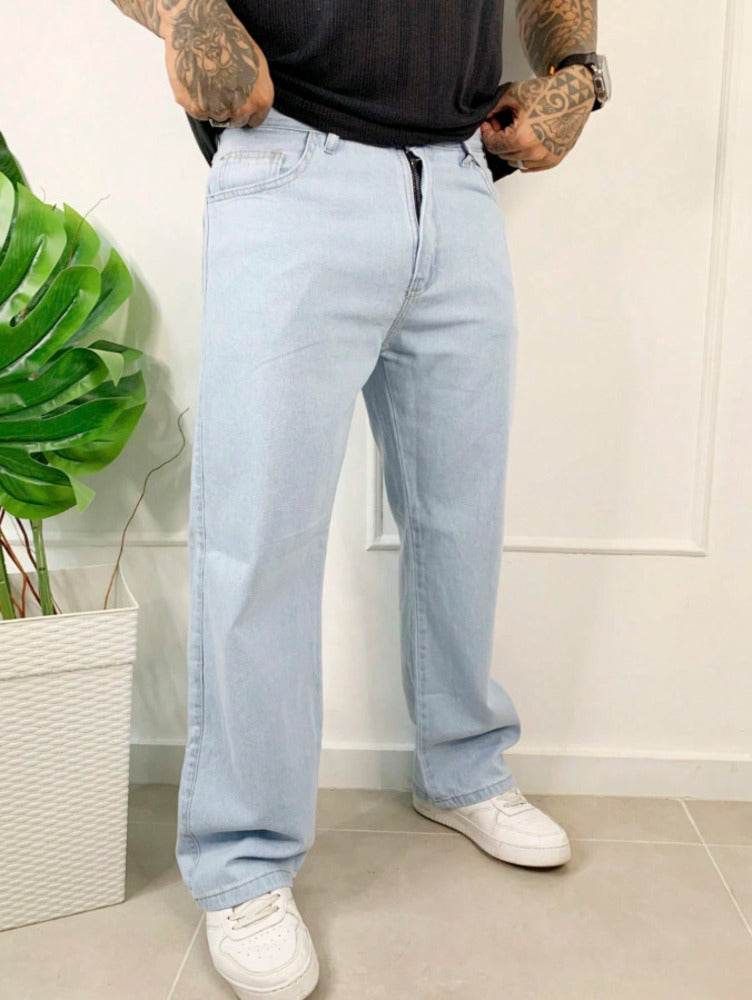 Calça Jeans Larga Masculino Oversize Sem Elastano