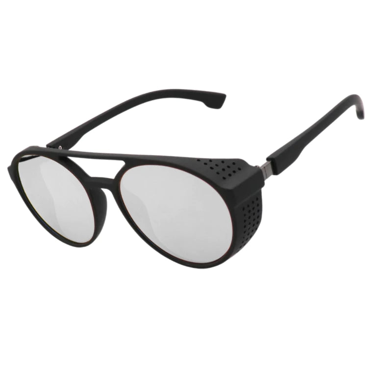 Óculos de sol Steampunk Alok Premium Floripa, estilo retrô soldador unissex, proteção UV400, armação de acetato, lentes de policarbonato, aro completo, ideal para moda praia e uso diário.