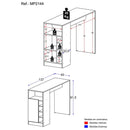 Bancada Balcão Mesa de Cozinha Gourmet com Adega e 1 Porta