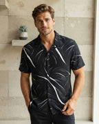 Camisa Masculina Manga Curta Estampada