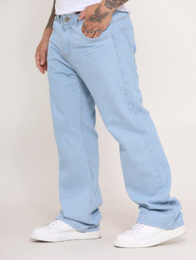 Calça Jeans Larga Masculino Oversize Sem Elastano