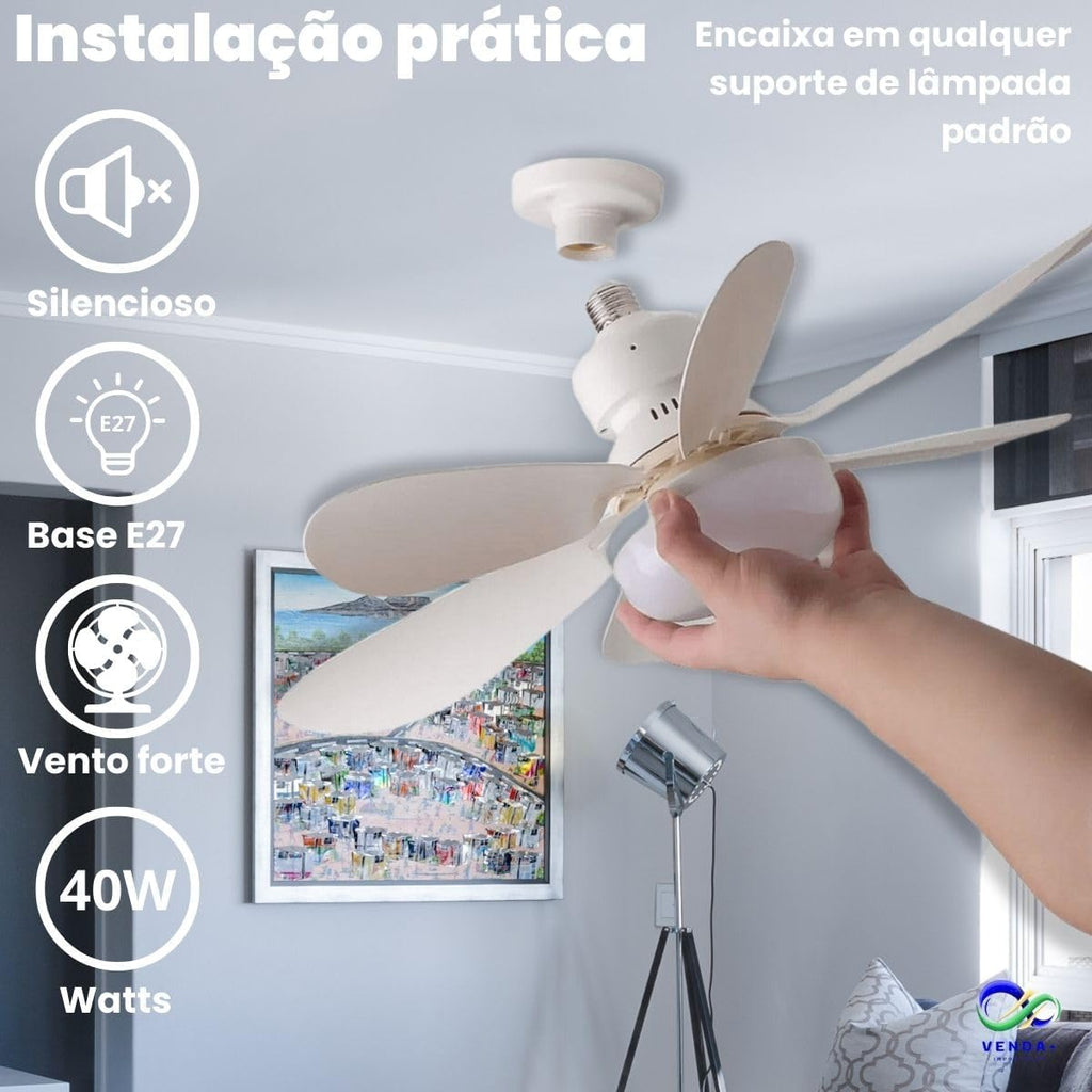 
Ventilador De Teto Com Luz LED, 6 Hélices, Controle Remoto, Bivolt 110V‑220V, Ideal Para Pequenos Espaços, Design Moderno E Silencioso

