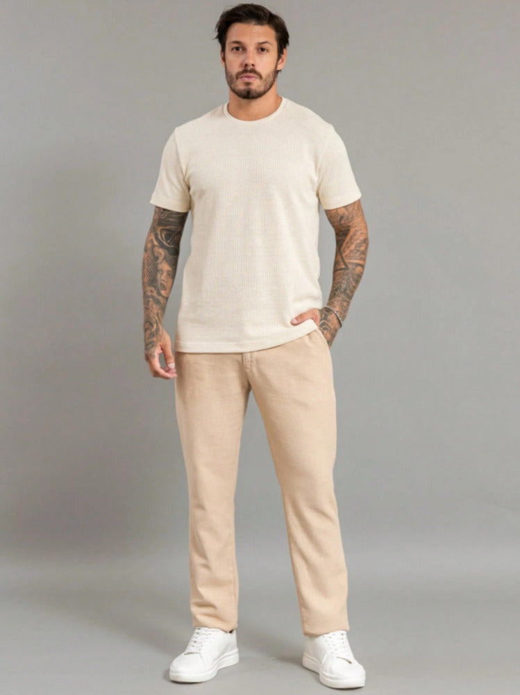 Calça Esporte Fino Masculina Casual Com Linho