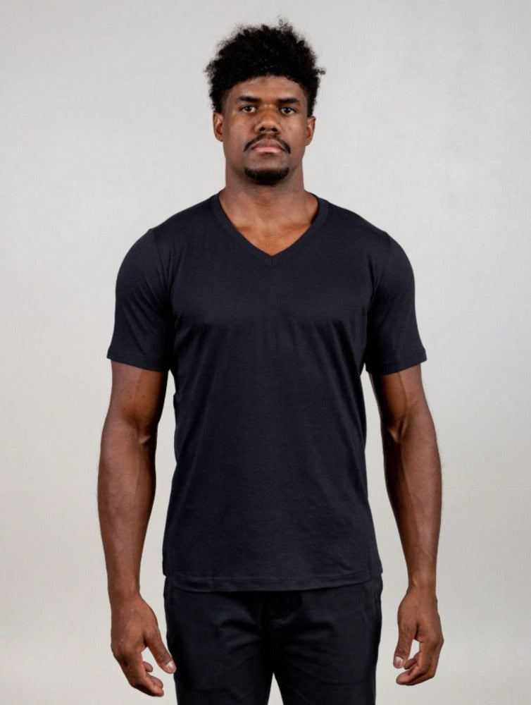 Camiseta Gola V Masculino Slim Fit Lisa Kit com 5