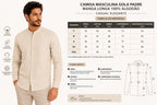 Camisa Masculina Gola Padre Manga Longa