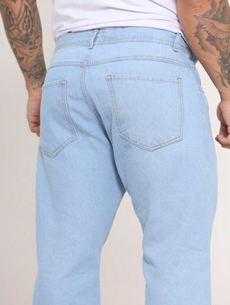 Calça Jeans Larga Masculino Oversize Sem Elastano