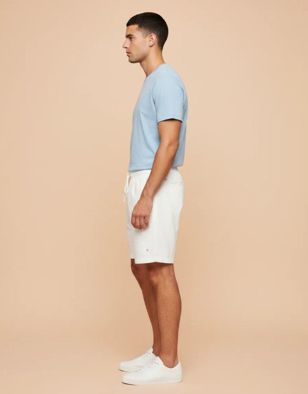 Bermuda Masculina Branca Premium com Elástico e Cordão
