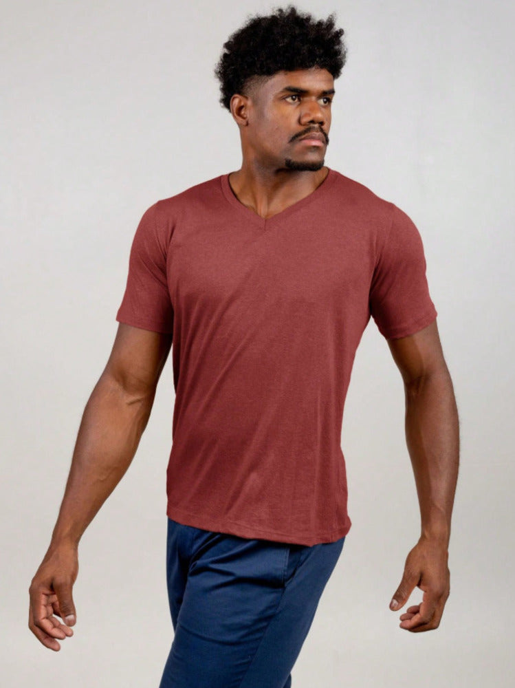 Camiseta Gola V Masculino Slim Fit Lisa Kit com 5