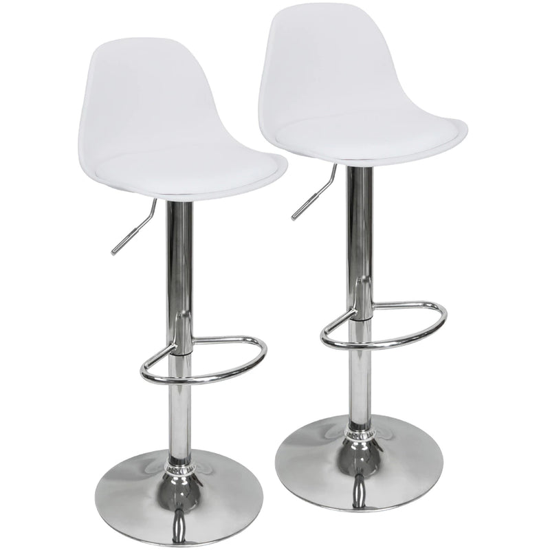 Kit 2 Banquetas Giratória Regulável Base Giratória Cromada