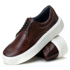 Tenis de Couro Masculino Sola Alta