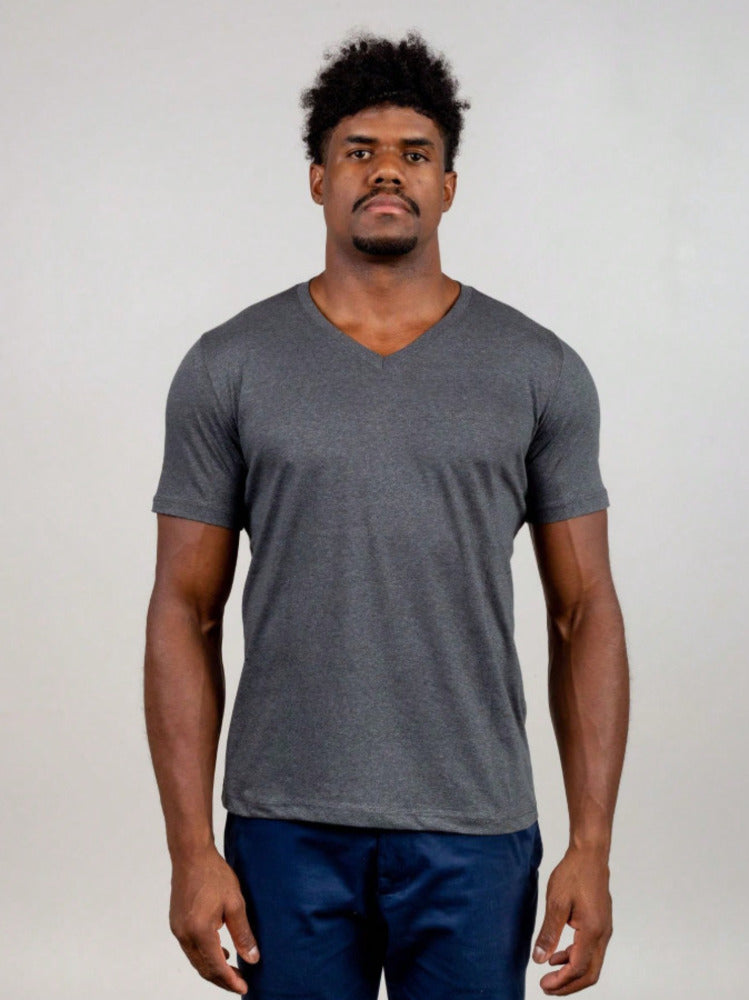 Camiseta Gola V Masculino Slim Fit Lisa Kit com 5