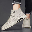 Tênis de Couro Preto Masculino Respirável e Antiderrapante