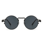 Adote o visual ousado com estes óculos de sol retro estilo punk: armação metálica redonda colorida, lentes acrílicas com proteção UV400 — perfeito para mulheres que querem estilo e proteção ao ar livre