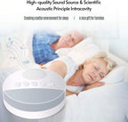 Aparelho de Som Ruído, Este aparelho de som com ruído branco e luz de respiração oferece uma solução eficaz para promover noites tranquilas e melhorar a concentração durante o dia. Com seis opções de sons suaves — chuva, floresta, ondas, fluxo, canção de ninar e ruído branco —, cria um ambiente propício para relaxamento, sono e foco em atividades como trabalho e estudo. Inspirado no som do útero materno, é especialmente indicado para acalmar bebês chorosos, proporcionando maior conforto e descanso. Também é