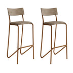 Banqueta Alta Carraro 1747 Rosê com Encosto Estofado e Apoio para Pés