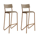 Banqueta Alta Carraro 1747 Rosê com Encosto Estofado e Apoio para Pés