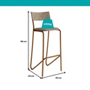 Banqueta Alta Carraro 1747 Rosê com Encosto Estofado e Apoio para Pés