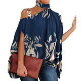 Blusa Feminina Azul Folhas