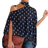 Blusa Feminina Azul Marinho Bolinhas