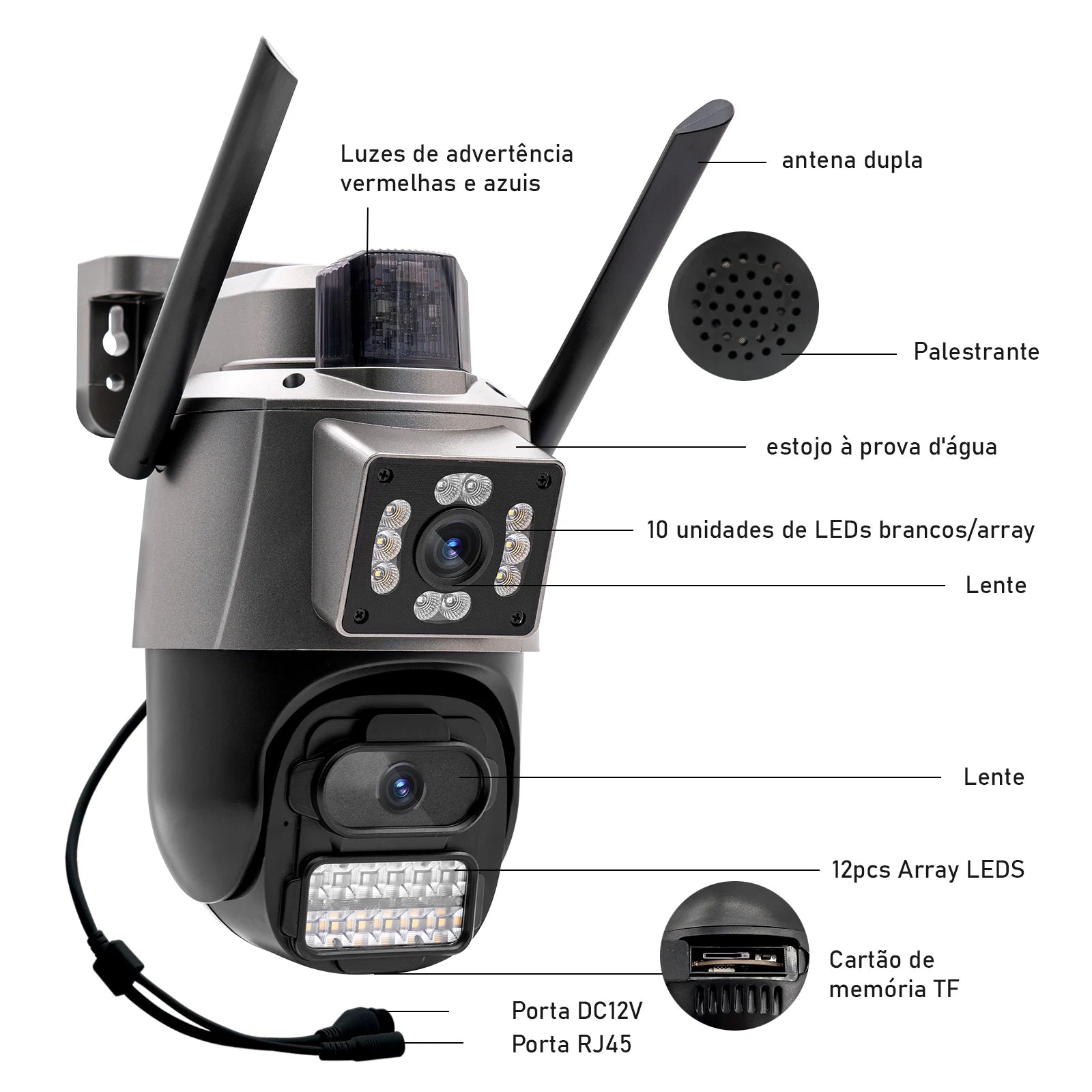 Câmera de Segurança Wifi Resistente à Água