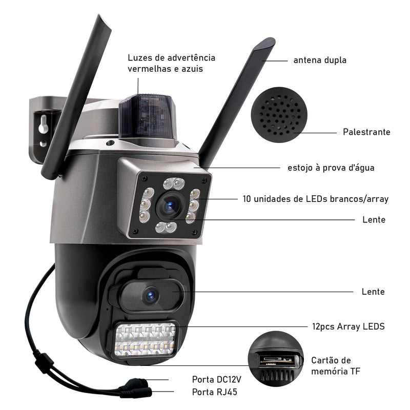 Câmera de Segurança Wifi Resistente à Água