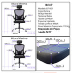 Cadeira de Escritório Ergonômica, oferece suporte lombar ajustável e regulagem de altura para garantir conforto personalizado durante longas horas de uso. Seu assento giratório e estofado em Mesh proporcionam ventilação e mobilidade, ideal para gamers e profissionais que buscam desempenho aliado à saúde postural. O design preto moderno combina funcionalidade e estilo, tornando-a uma escolha eficiente para ambientes de trabalho e jogos.