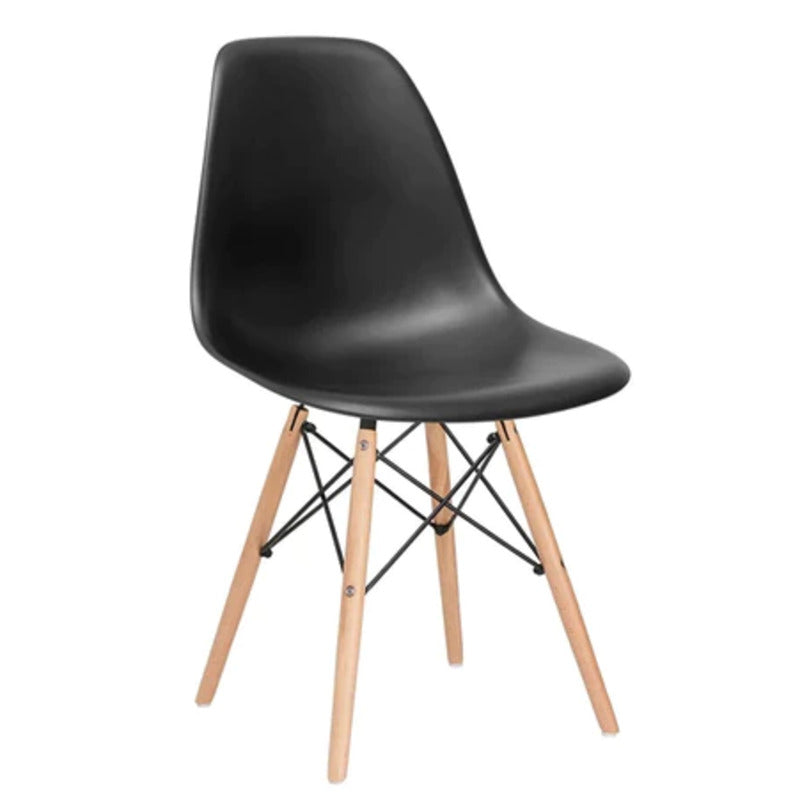 Cadeira Charles Eames com Base de Madeira Palito, combina design icônico e funcionalidade. Sua estrutura em madeira oferece resistência e durabilidade, enquanto o assento ergonômico proporciona conforto para uso prolongado. Ideal para ambientes residenciais ou comerciais que valorizam estilo e qualidade.
