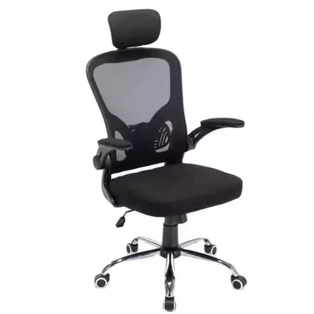 Cadeira de Escritório Ergonômica com Suporte Lombar Ajustável e Malha Respirável para Conforto Prolongado, Encosto com Cabeceira e Braços Acolchoados para Postu…

