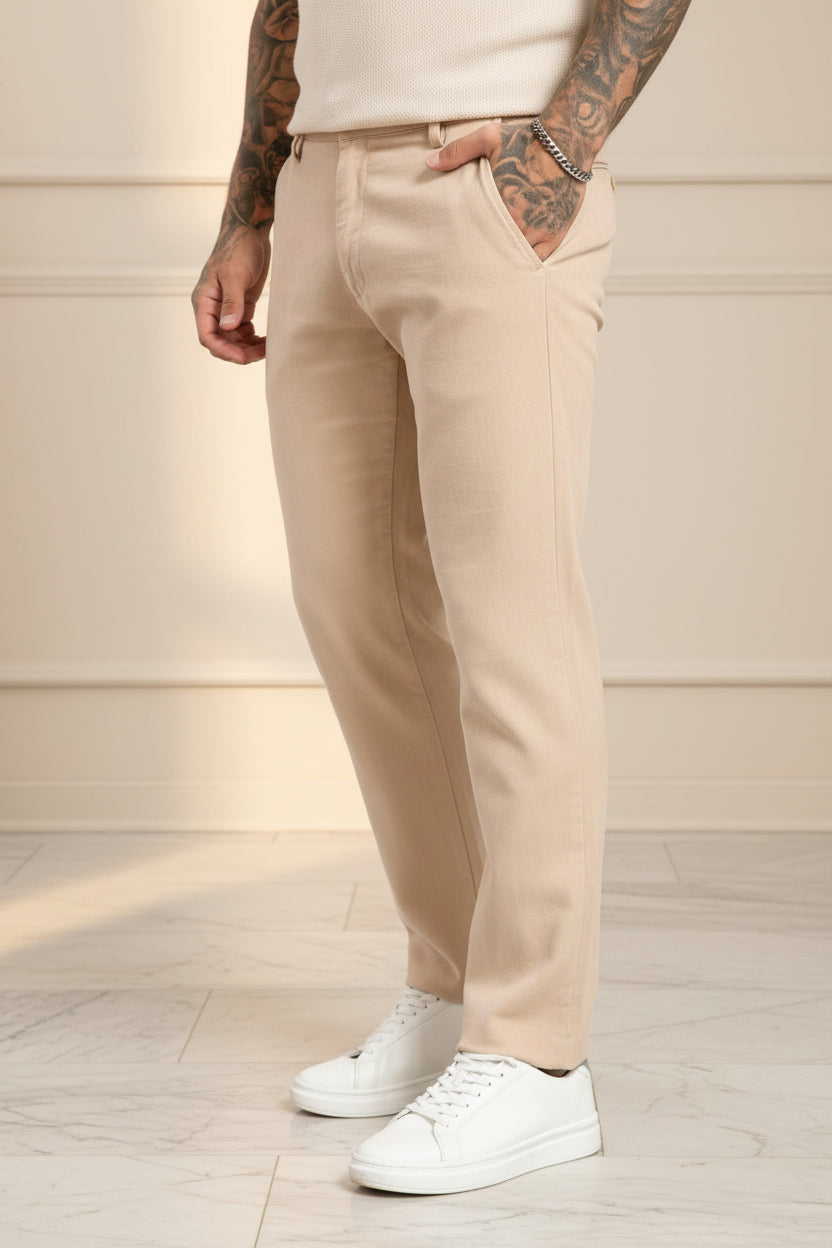 Calça Esporte Fino Masculina Casual Com Linho