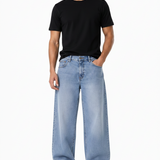 Calça Jeans Masculina Baggy Oversize 100% Algodão Perna Larga