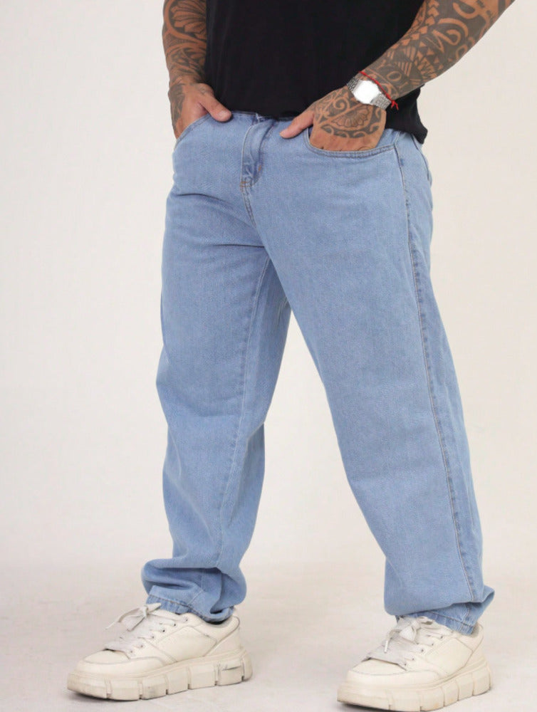 Calça Jeans Larga Masculino Oversize em 100% algodão, estilo baggy confortável e moderno, visual urbano e caimento solto