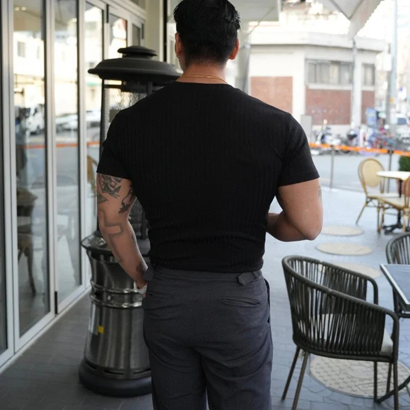 Camisa Masculina Canelada