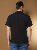 Camisa Masculina Lisa Manga Curta Botão em Viscose