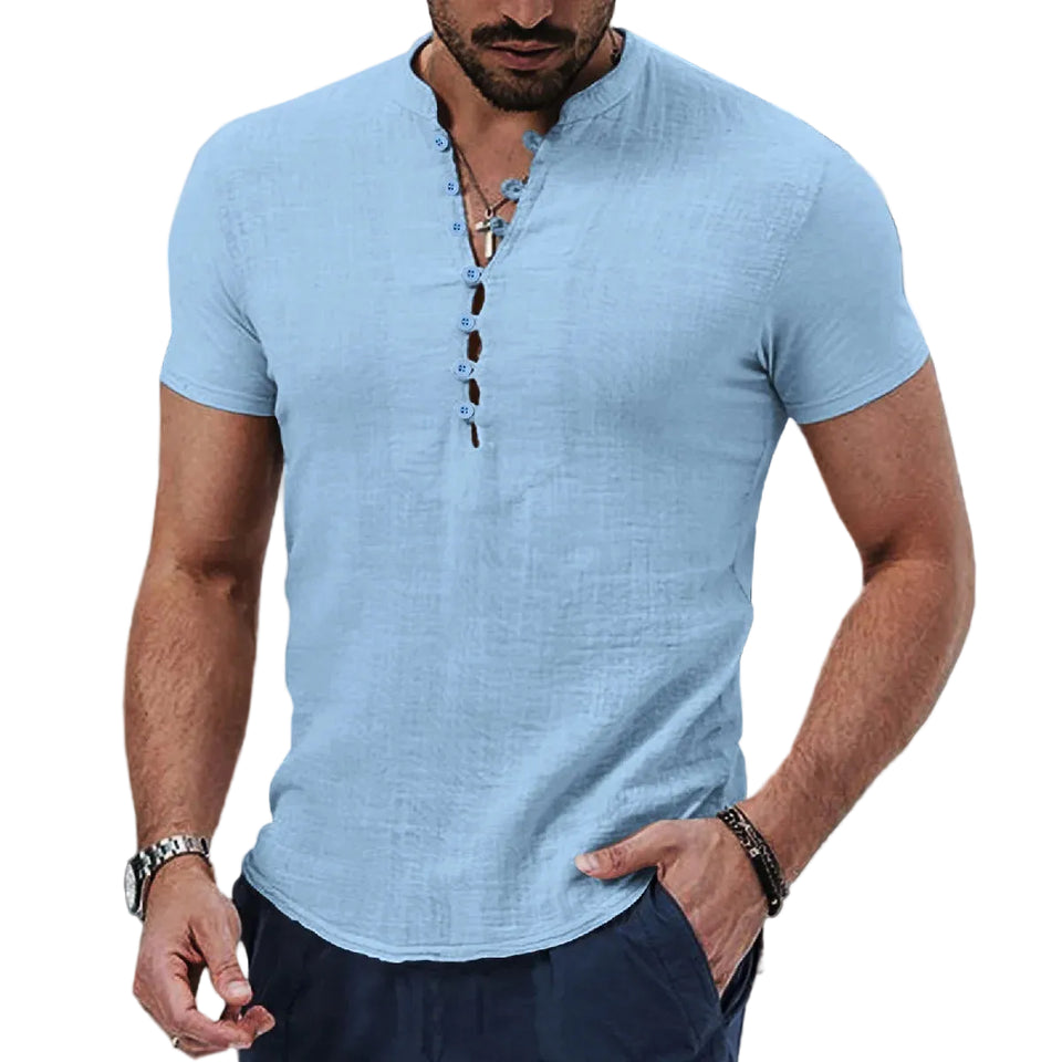 Camisa Masculina Manga Curta Social Retro2